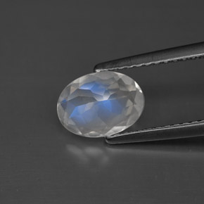 Pierre de lune arc-en-ciel blanc naturelle coupe ovale, 1,01 ct, VS