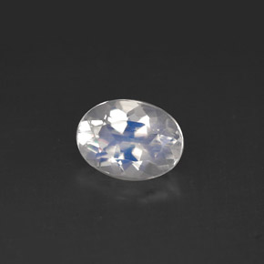 Pierre de lune arc-en-ciel blanc naturelle coupe ovale, 1,14 ct, VS