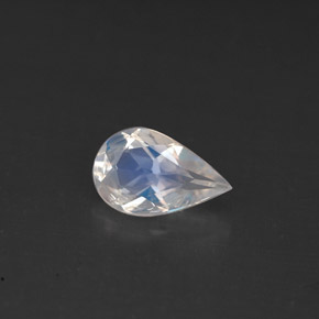 Pierre de lune arc-en-ciel blanc naturelle en forme de poire, 0,66 ct, VS