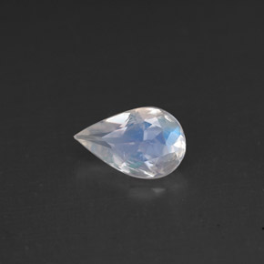 Pierre de lune arc-en-ciel blanc naturelle en forme de poire, 0,66 ct, VS