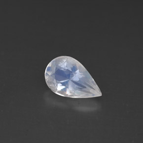 Pierre de lune arc-en-ciel blanc naturelle en forme de poire, 0,70 ct, VS