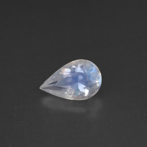 Pierre de lune arc-en-ciel blanc naturelle en forme de poire, 0,70 ct, VS