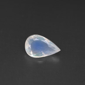 Pierre de lune arc-en-ciel blanc naturelle en forme de poire, 0,61 ct, VS