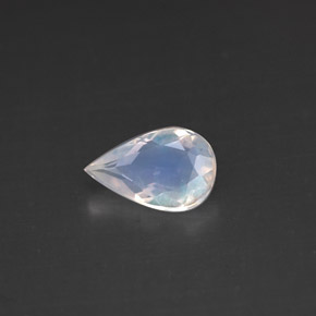 Pierre de lune arc-en-ciel blanc naturelle en forme de poire, 0,61 ct, VS