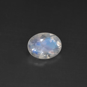 Pierre de lune arc-en-ciel blanc naturelle coupe ovale, 0,92 ct, VS