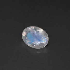 Pierre de lune arc-en-ciel blanc naturelle coupe ovale, 0,92 ct, VS