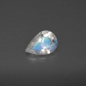 Pierre de lune arc-en-ciel blanc naturelle transparent, 0,50 ct, transparent / translucide