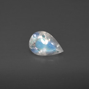 Pierre de lune arc-en-ciel blanc naturelle transparent, 0,50 ct, transparent / translucide