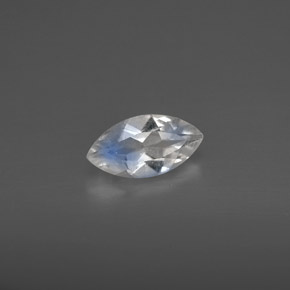 Pierre de lune arc-en-ciel blanc naturelle transparent, 0,49 ct, transparent / translucide
