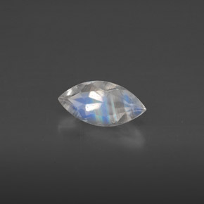 Pierre de lune arc-en-ciel blanc naturelle transparent, 0,55 ct, transparent / translucide