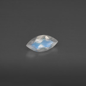 Pierre de lune arc-en-ciel blanc naturelle transparent, 0,47 ct, transparent / translucide