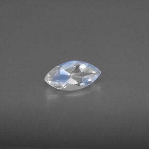 Pierre de lune arc-en-ciel blanc naturelle transparent, 0,46 ct, transparent / translucide