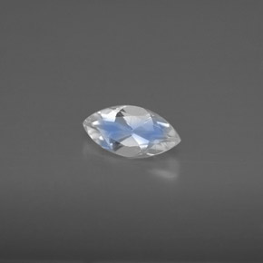 Pierre de lune arc-en-ciel blanc naturelle transparent, 0,46 ct, transparent / translucide