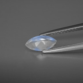 Pierre de lune arc-en-ciel blanc naturelle transparent, 0,46 ct, transparent / translucide