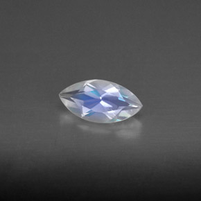 Pierre de lune arc-en-ciel blanc naturelle transparent, 0,50 ct, transparent / translucide