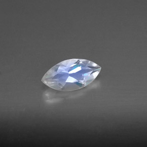 Pierre de lune arc-en-ciel blanc naturelle transparent, 0,50 ct, transparent / translucide