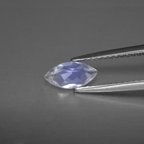 Pierre de lune arc-en-ciel blanc naturelle transparent, 0,41 ct, transparent / translucide