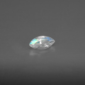 Pierre de lune arc-en-ciel blanc naturelle transparent, 0,24 ct, transparent / translucide