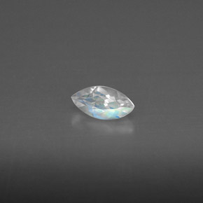 Pierre de lune arc-en-ciel blanc naturelle transparent, 0,24 ct, transparent / translucide