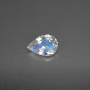 Pierre de lune arc-en-ciel blanc naturelle transparent, 0,50 ct, transparent / translucide