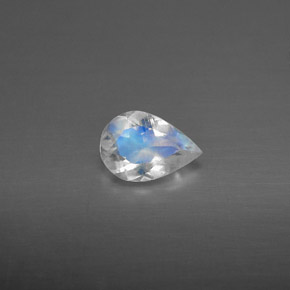 Pierre de lune arc-en-ciel blanc naturelle transparent, 0,50 ct, transparent / translucide