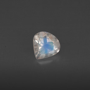 Pierre de lune arc-en-ciel blanc naturelle transparent, 0,35 ct, transparent / translucide
