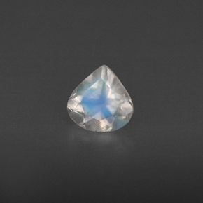 Pierre de lune arc-en-ciel blanc naturelle transparent, 0,35 ct, transparent / translucide