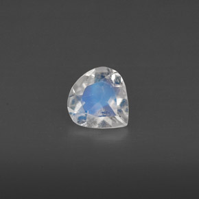 Pierre de lune arc-en-ciel blanc naturelle transparent, 0,36 ct, transparent / translucide