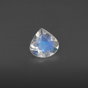 Pierre de lune arc-en-ciel blanc naturelle transparent, 0,36 ct, transparent / translucide