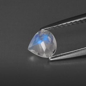 Pierre de lune arc-en-ciel blanc naturelle transparent, 0,36 ct, transparent / translucide