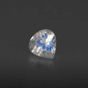 Pierre de lune arc-en-ciel blanc naturelle transparent, 0,44 ct, transparent / translucide