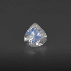 Pierre de lune arc-en-ciel blanc naturelle transparent, 0,44 ct, transparent / translucide