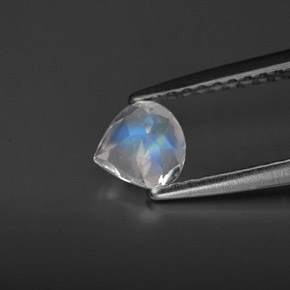 Pierre de lune arc-en-ciel Bleu blanc naturelle Transparent, 0.32 ct, Transparent / Translucide