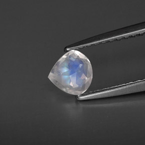 Pierre de lune arc-en-ciel blanc naturelle transparent, 0,31 ct, transparent / translucide