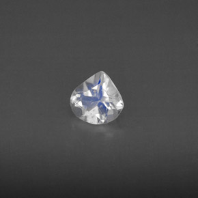 Pierre de lune arc-en-ciel blanc naturelle transparent, 0,39 ct, transparent / translucide