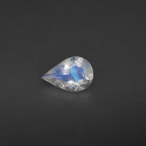 Pierre de lune arc-en-ciel Bleu blanc naturelle Transparent, 0.30 ct, Transparent / Translucide