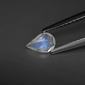 Pierre de lune arc-en-ciel Bleu blanc naturelle Transparent, 0.30 ct, Transparent / Translucide