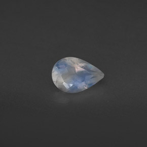 Pierre de lune arc-en-ciel blanc naturelle transparent, 0,37 ct, transparent / translucide