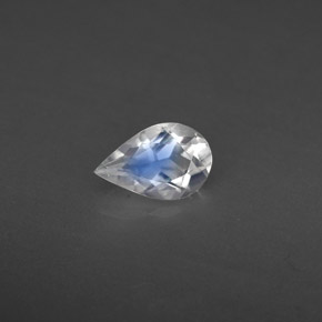 Pierre de lune arc-en-ciel blanc naturelle transparent, 0,34 ct, transparent / translucide