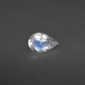 Pierre de lune arc-en-ciel blanc naturelle transparent, 0,34 ct, transparent / translucide