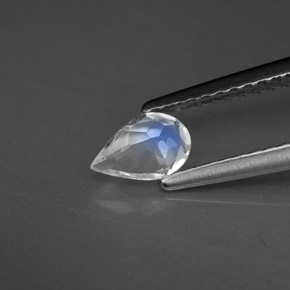 Pierre de lune arc-en-ciel blanc naturelle transparent, 0,34 ct, transparent / translucide