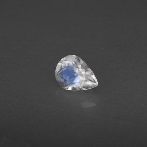 Pierre de lune arc-en-ciel blanc naturelle transparent, 0,31 ct, transparent / translucide