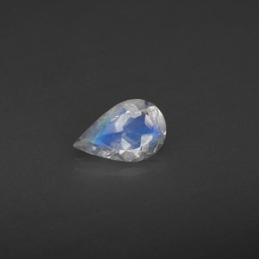 Pierre de lune arc-en-ciel blanc naturelle transparent, 0,33 ct, transparent / translucide