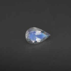 Pierre de lune arc-en-ciel blanc naturelle transparent, 0,33 ct, transparent / translucide