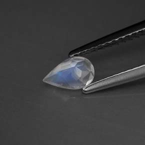 Pierre de lune arc-en-ciel blanc naturelle transparent, 0,33 ct, transparent / translucide