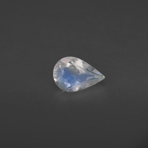 Pierre de lune arc-en-ciel blanc naturelle transparent, 0,31 ct, transparent / translucide