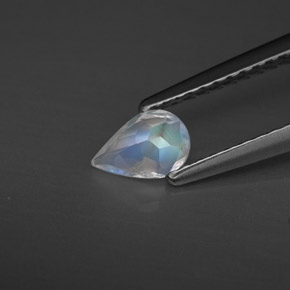 Pierre de lune arc-en-ciel blanc naturelle transparent, 0,31 ct, transparent / translucide