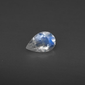 Pierre de lune arc-en-ciel blanc naturelle transparent, 0,35 ct, transparent / translucide
