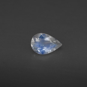 Pierre de lune arc-en-ciel blanc naturelle transparent, 0,35 ct, transparent / translucide