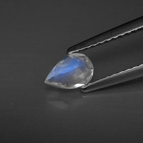 Pierre de lune arc-en-ciel blanc naturelle transparent, 0,35 ct, transparent / translucide